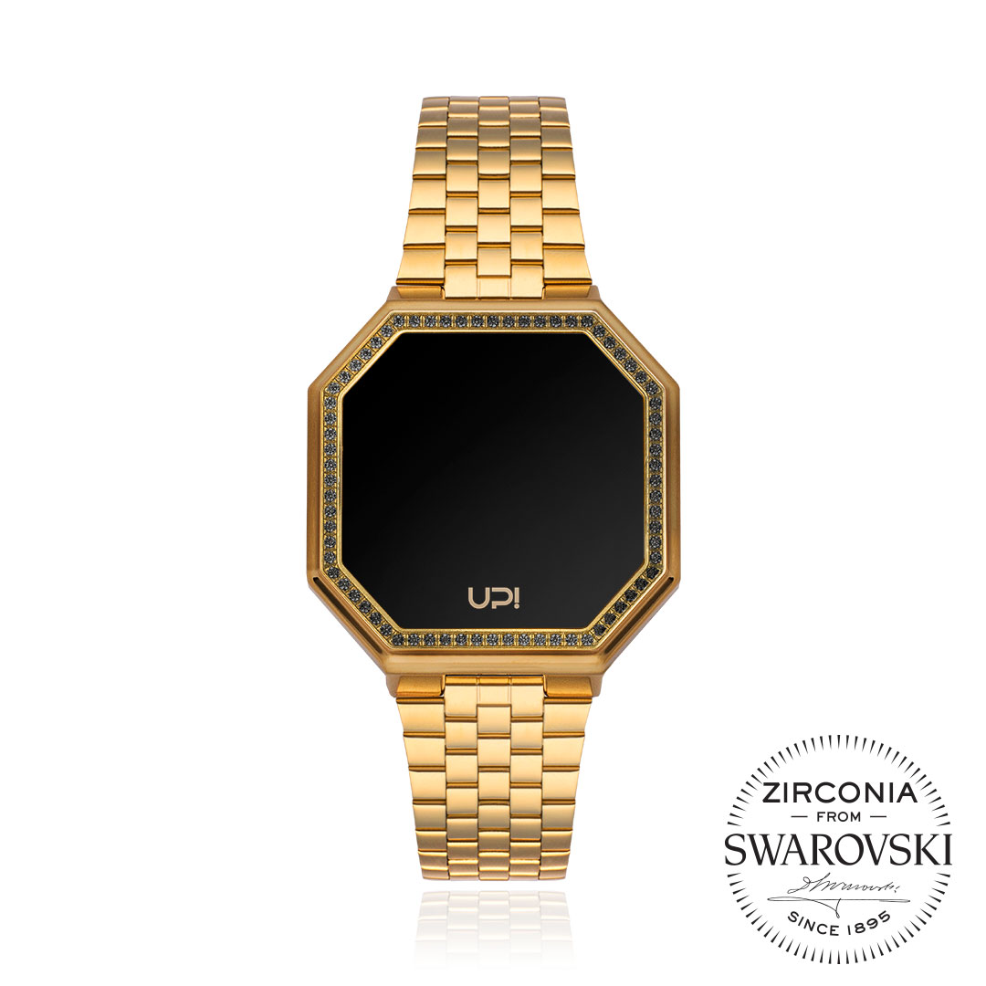 UPWATCH EDGE MINI SET WITH SWAROVSKI® ZIRCONIA MATTE GOLD BLACK