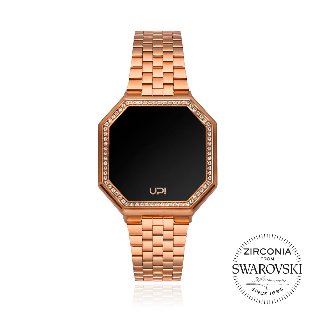 UPWATCH EDGE MINI SET WITH SWAROVSKI® ZIRCONIA MATTE ROSE GOLD