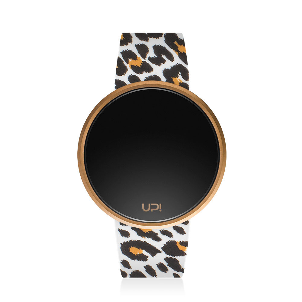 UPWATCH ROUND ROSE LEOPARD