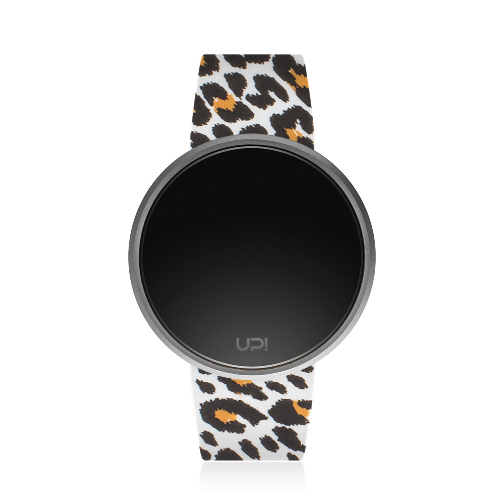 UPWATCH ROUND SILVER LEOPARD