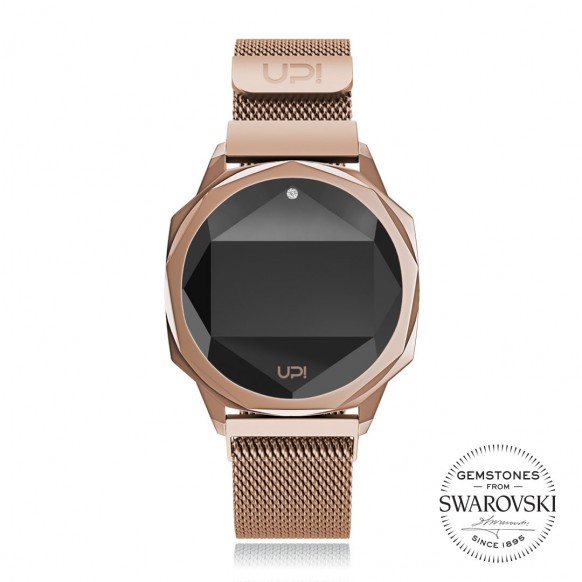 Up watch swarovski shiny rose gold & black clearance