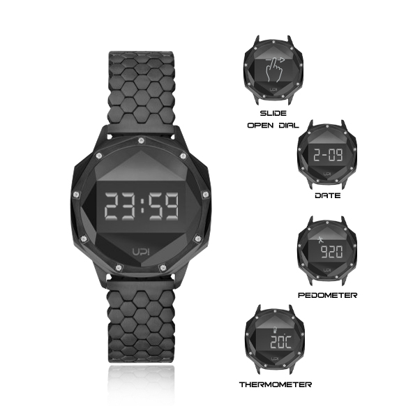 UPWATCH ICONIC BLACK NINE SET WITH SWAROVSKI® TOPAZ +