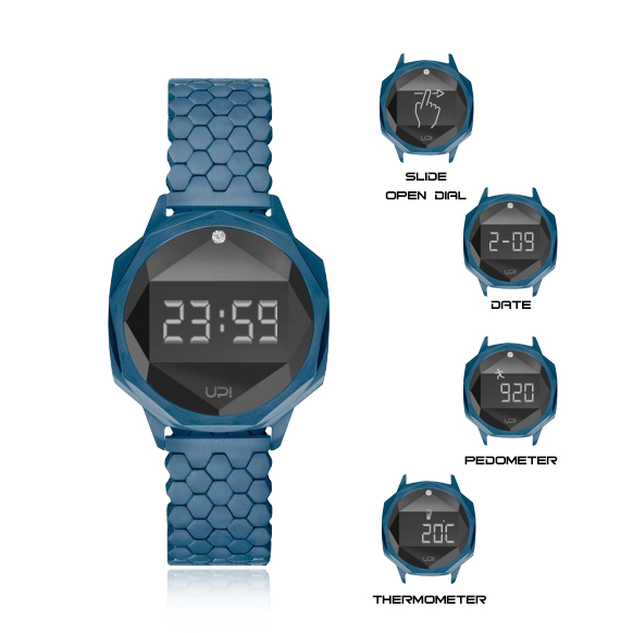 UPWATCH ICONIC BLUE ONE SET WITH SWAROVSKI® TOPAZ