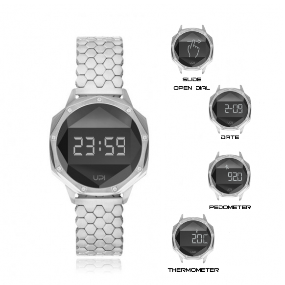 UPWATCH ICONIC SILVER NINE SET WITH SWAROVSKI® TOPAZ +