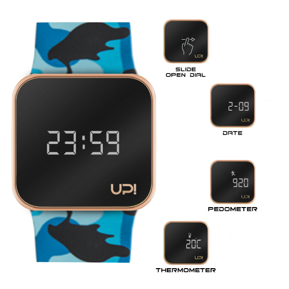 UPWATCH UPGRADE MATTE ROSE GOLD BLUE CAMOUFLAGE