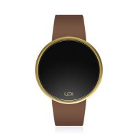 UPWATCH ROUND GOLD BROWN