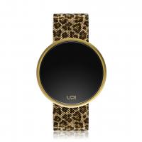 UPWATCH ROUND STEEL LEOPARD GOLD