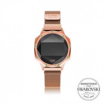 UPWATCH ICONIC ROSE GOLD GREEN LE SET WITH SWAROVSKI® TOPAZ LOOP BAND