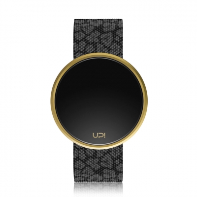 UPWATCH ROUND STEEL LEOPARD GOLD BLACK