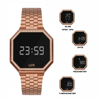 UPWATCH EDGE BIG 42MM SWAROVSKI ZIRCONIA - MATTE ROSE GOLD