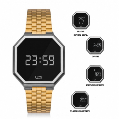 UPWATCH EDGE MATTE SILVER GOLD TWO TONE