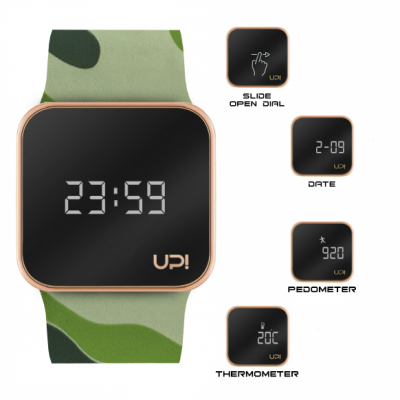 UPWATCH UPGRADE MATTE ROSE GOLD GREEN CAMOUFLAGE