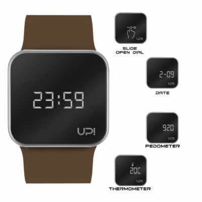 UPWATCH UPGRADE MATTE SILVER BROWN