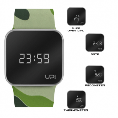 UPWATCH UPGRADE MATTE SILVER GREEN CAMOUFLAGE