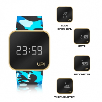 UPWATCH TOUCH SHINY GOLD BLUE CAMOUFLAGE +