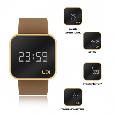 UPWATCH TOUCH SHINY GOLD BROWN +
